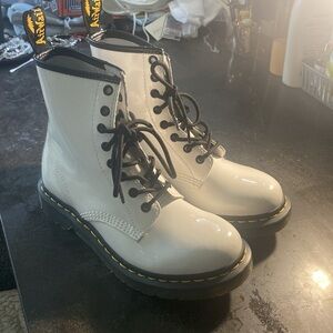 Never Worn White Dr. Martens Combat Boots